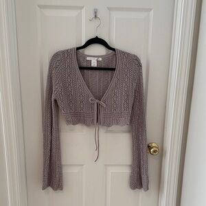 Altar'd State Mauve Knit Cropped Sweater